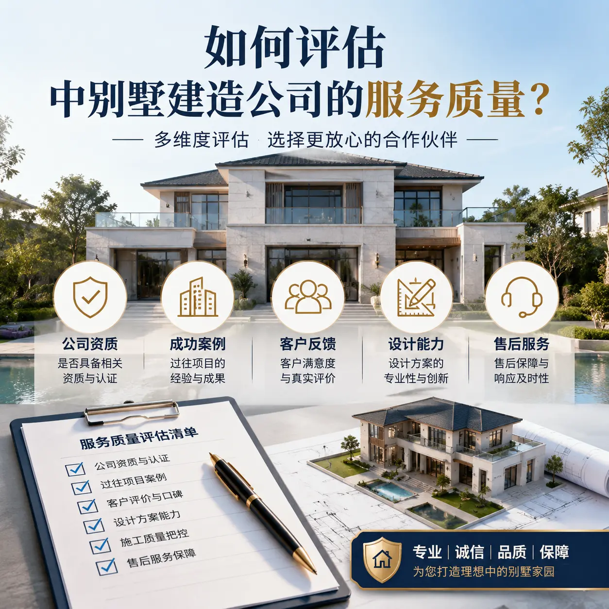 如何评估 贞丰 中别墅建造公司的服务质量？